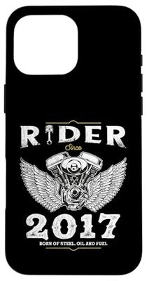 Rider Since 2017 - 8 Years, Raised on Steel and Fuel Carcasa para iPhone 16 Pro Max