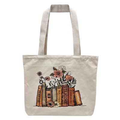 BROADREAM Draagtas, Draagtassen Dames, Boodschappentas, Schoudertas Stoffen Tas, Katoenen Tas, Jute Tas, Met Vintage Print, Canvas Tote Bag om te winkelen School