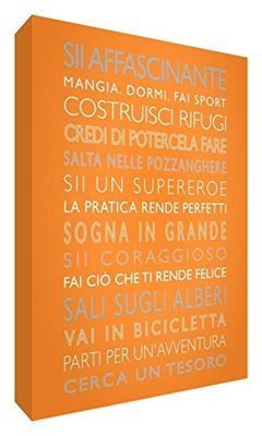 Feel Good Art BOYSRULES-A6BLK-10IT Garçons Frapper Bloc Décoratif, Design Moderne Coloré Style Typographique, Orange, 15 x 10,5 x 2 cm