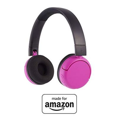 BuddyPhones PopTime Nouveau casque Bluetooth « Made for Amazon », Rose (8-15 ans)