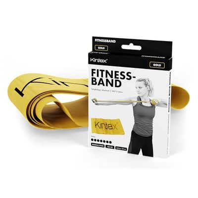 Kintex Fitnessband, 2,5 m x 15 cm, gymnastiekband in 7 diktes, 100% latex, draagbare trainingsband