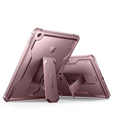 Dexnor Hoesje voor iPad 7/8/9e generatie (release 2019/2020/2021), 360 beschermende full body case met ingebouwde schermbeschermer bumper case voor iPad 10.2" (7/8/9e) - roze