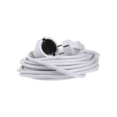 Cable de Corriente eléctrico de 5 Metros 16A 250V~ 2P+E, Cable alargador H05VV-F 3G1.5mm² - Prolongación Enchufe schucko/alargador Blanco (5 Metros)