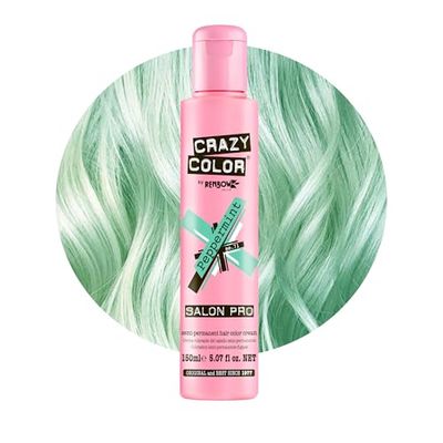 Crazy Color Peppermint Semi-Permanent Hair Dye. Highly Pigmented Minty Green Conditioning & Oil Nourishing Vegan Formula | No Bleach or Ammonia | Limited Edition 150ml Size