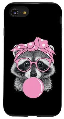 Raccoon Wearing Bandana Glasses Bubble Gum Case for iPhone SE (2020) / 7/8