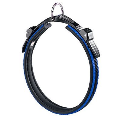 Ferplast Collare Cane ERGOCOMFORT, Collare per Cani Taglia Grande, Chiusura con Microregolazione, Soffice imbottitura, Sgancio Rapido, Blu