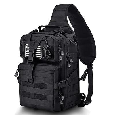 HAOMUK Mochila táctica para llevar al hombro, mochila de hombro EDC Molle Assault Range Bag, Negro -, pro, Mochila táctica militar