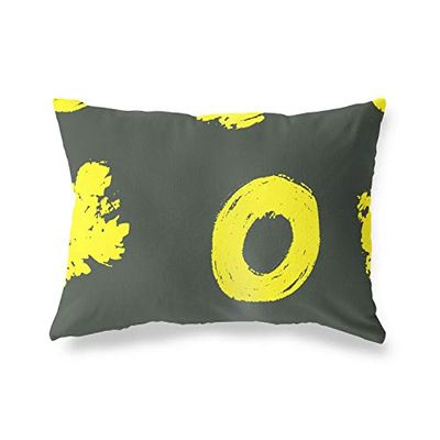 BonaMaison Neon Giallo-Fumi Fodera per Cuscino Cotone e Copricuscini Federa per Divano Casa Soggiorno Camera da Letto Decorazione Interni ed Esterni, 35x50 Cm - Progettata e Prodotta in Turchia
