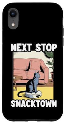 Next Stop Snacktown Cat Robot Vacuum Cleaner Cat Case for iPhone XR