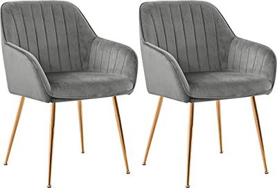 CHUN YI Justerbar höjd för hållbara krompallben armstöd för att luta sig mot ergonomisk design med skumkuddar med hög densitet matstolar (grå)