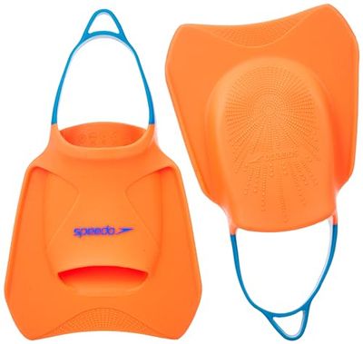 Speedo Unisex Biofuse Fitness Fin | Zwemtraining | Zwemvin | Flippers, Fluro Mandarijn/Zwembadblauw/Blauwe Vlam, S