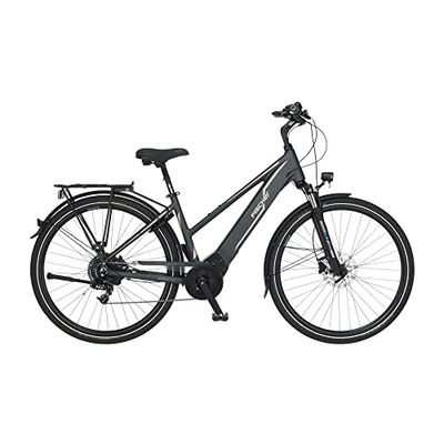 Fischer Viator 5.0i Mujer | RH 49 cm | Bicicleta eléctrica con Motor Central 50 NM | Batería de 36 V en el Marco, Trekking | E-Bike, Gris Pizarra Mate, 49cm-504Wh