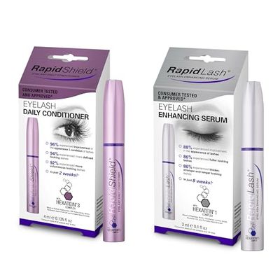 RapidLash Bundle - 1 x RapidShield Eyelash Daily Conditioner, 4 ml & 1 x RapidLash Eyelash Enhancing Serum, 3 ml (Pack of 1)