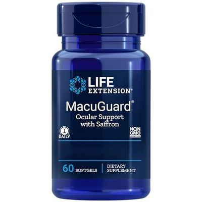 Life Extension, MacuGuard Supporto Oculare, con Luteina, 60 Capsule Morbide, Testato in Laboratorio, Senza Glutine, Senza Soia, Non OGM