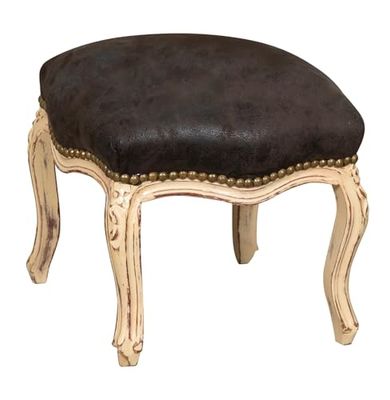 Biscottini Puf reposapiés sofá 43 x 43 x 433 cm – Elegante Banco de Dormitorio de Tela Estilo francés