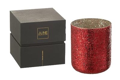 J-Line - Vela perfumada (120 horas, color rojo, extra grande, 120 horas)