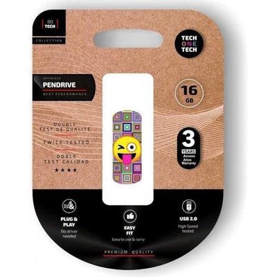 Tech One Tech TECH1TECH TEC4402-16 USB 16 GB USB type A 2.0 - meerkleurig