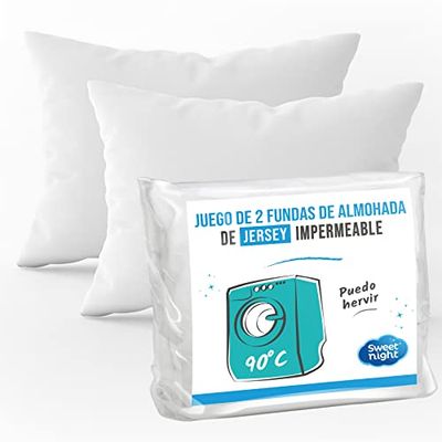 SWEET NIGHT Sweetnight Conjunto de 2 protetores de almofada impermeáveis 50 x 70 cm, capa de colchão impermeável e micro respirável, macio e silencioso, lavável a 90 °C | fecho com fecho de correr