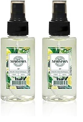 MARMARA Limon Kolonya 80 ° Flacone spray da 110 ml | Acqua di Colonia | Dopo la rasatura | Dopobarba | Profumo di limone | Eau de Cologne | Classik acqua profumata al limone per donna e uomo