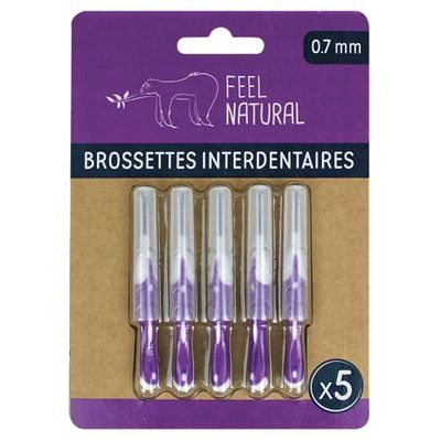 Lot de 5 brossettes interdentaires 0,7 mm - Feel Natural