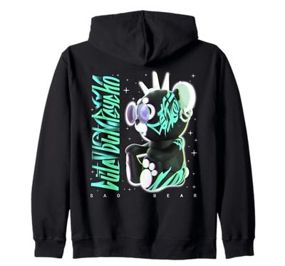 Teddy Bear Graffiti Streetwear Zip Hoodie