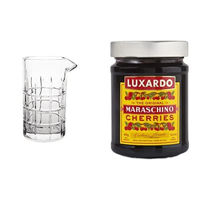 Olympia Mixing Glass 580Ml Cocktail Shaker Jug Drinks Barware Glasswasher Safe & Luxardo Marashino Cherries, 400 g (14.1 oz)