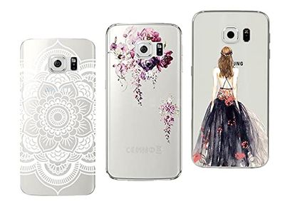 NOVAGO Verpakking met 3 beschermhoesjes voor Samsung Galaxy S6 Edge (3 stuks, meerkleurig 14)