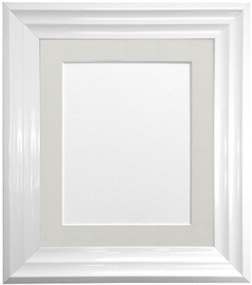 FRAMES BY POST Firenza Cadre Photo Blanc avec Passe-Partout Gris Clair en Plastique 15,2 x 10,2 cm Taille de la Photo 10,2 x 7,6 cm