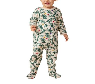 Petit Bateau Uniseks baby pyjama met lange mouwen met brug, Avalanche/Multico, 6 Maanden
