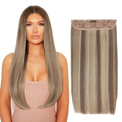 Lullabellz Thick Straight Clip In Hair Extensions 24-Inch Mellow Brown