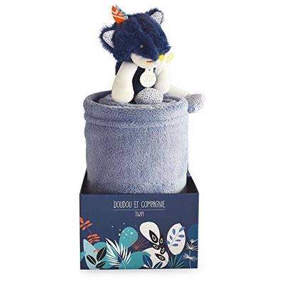 Doudou et Compagnie - Manta para bebé (100 x 70 cm), Color Azul