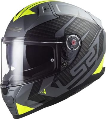 LS2 Full Face Motorhelm. Vector II Road Touring Motorbike Deksel FF811. ECE22.06 - Splitter - Mat Titanium Geel - XXL
