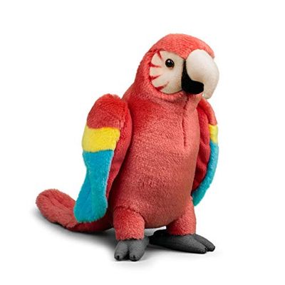 Animigos pluche dier Ara rood, knuffeldier in realistisch design, knuffelzacht, ca. 24 cm groot