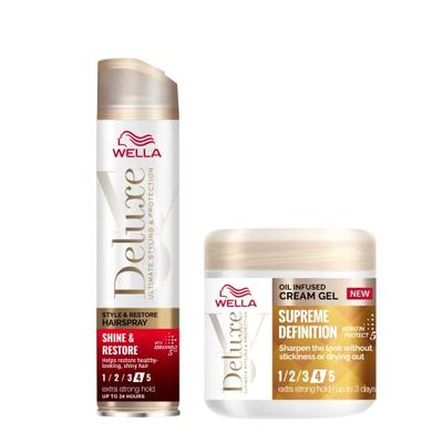 Wella Deluxe Duo Oil Infused Cream Gel X Shine & Repair Hairspray