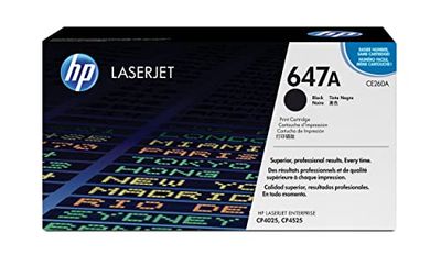 HP 647A CE260A, Cartuccia Toner Originale HP da 8500 Pagine, Compatibile con le Stampanti HP LaserJet Enterprise CP4025, CP4525, Nero