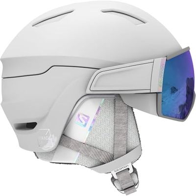 Salomon Mirage S Casque de Ski Visière pour Femme, Idéal pour le Ski et le Snowboard, Blanc, S