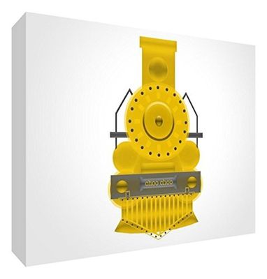 Feel Good Art TRAIN-A5BLK-06R-ES - Blocco decorativo per bambini, motivo: treno, 14,8 x 21 x 2 cm, colore: giallo/bianco