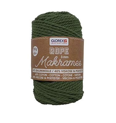 Glorex 5 1007 05 Rope Macrame Twisted Olive 63 m