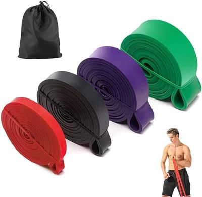 BESTOPE Bandas de resistencia Kit - Bandas de ejercicios Aparatos de gimnasia Inicio, Servicio pesado Fuerza Entrenamiento fitness para hacer ejercicio (conjunto de 4 colores)