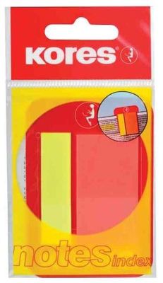 Kores Index Tabs, Pagina Markers, 12/25 x 45 mm, 2 kleuren, 1 Pack van 50 Vellen