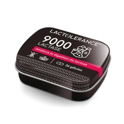 LACTOLERANCE 9000 I 36 gélules de Lactase I Traite l'intolérance au lactose sévère | Améliore la digestion du lactose | Format pocket | Prise à la demande - Protection 1h | Sans additif