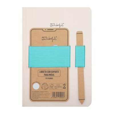 Mr. Wonderful - Taccuino A5 con supporto per cellulare - Ideas casuale - Include due elastici - Quaderno A5 da 120 pagine