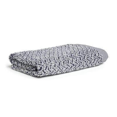 Möve Brooklyn Serviette de Douche à Chevrons 85% Coton, 10% Viscose, 5% Lin, 80 x 150 cm