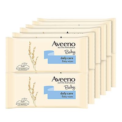 AVEENO Baby Daily Care Lot de 12 x 72 lingettes sans sulfates ni alcool