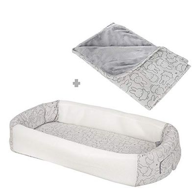 roba 210S01T2 Miffy Salon de jardin 2 pièces avec couverture en jersey et salon pour bébé avec joli lapin Miffy Multicolore