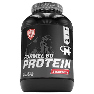 Mammut Formule 90 Protéine, Fraise, shake de protéines, 4 composants de protéines: Soja, lait, petit-lait & protéines d'œuf, boîte de 3000 g