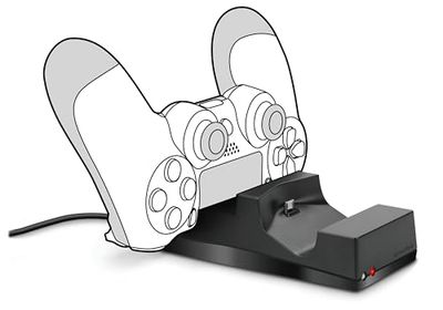 Speedlink JAZZ USB-lader - laadstation voor de originele Dualshock controller van Playstation 4 (twee gamepads tegelijkertijd laden - LED-weergave) voor gaming/console/PS4, zwart