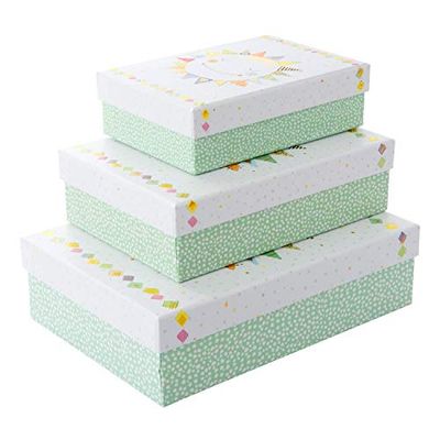 goldbuch 85662 Gift Boxes Set of 3 Turnowsky Design Happy Sun, Set of 3 Gift Boxes in Various Sizes, 3 Gift Boxes with Art Print, Gold Embossing and Relief