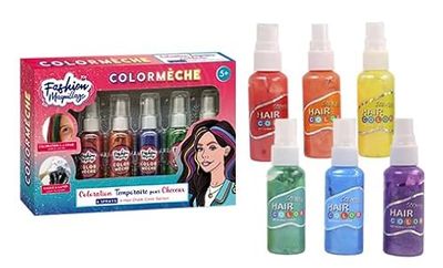 FASHION TRUCCO - 6 Spray per Colorazione Temporanea dei Capelli - Colormèche - 258035 - Multicolore - Set per Bambini - Bellezza - Testato da un Laboratorio - A partire da 5 anni