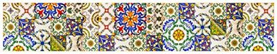 Doge Milano Chemin de cuisine, 100% Made in Italy, Tapis résistant aux taches avec impression numérique, Tapis antidérapant et lavable, Modèle Maiolica - Bertha, cm 280x52